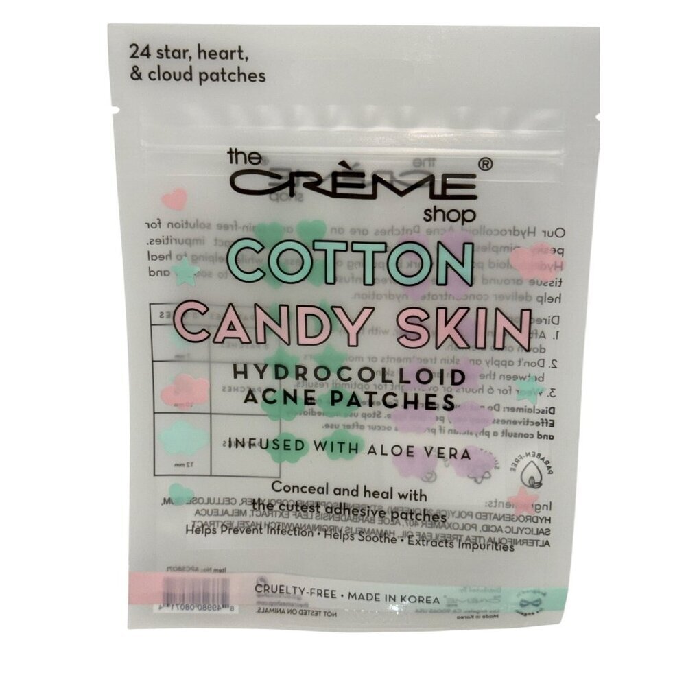 Crème Shop Cotton Candy Skin Hydrocolloid Acne Pimple Patches Star Hearts Clouds